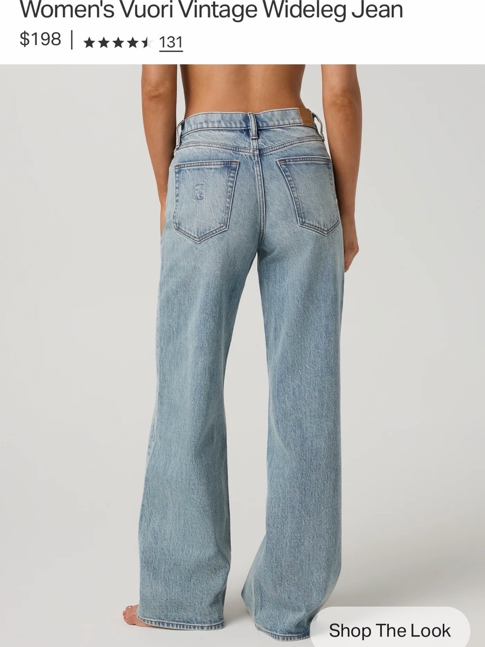 Vuori High-Rise Wide-Leg Jeans in light wash indigo - Picture 2 of 6